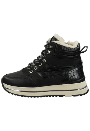 Mustang Stiefelette Lederimitat/Textil Schwarz Warmfutter