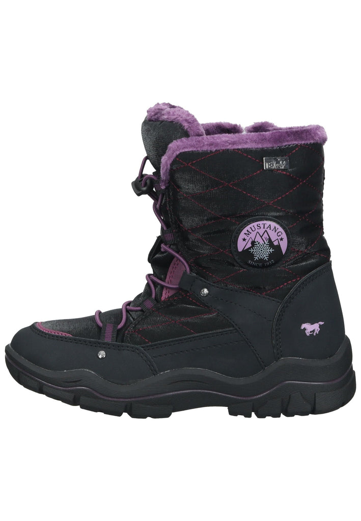 Mustang Stiefelette Lederimitat/Textil Schwarz Warmfutter