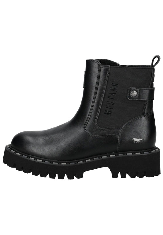 Mustang Stiefelette Lederimitat/Textil Schwarz Warmfutter