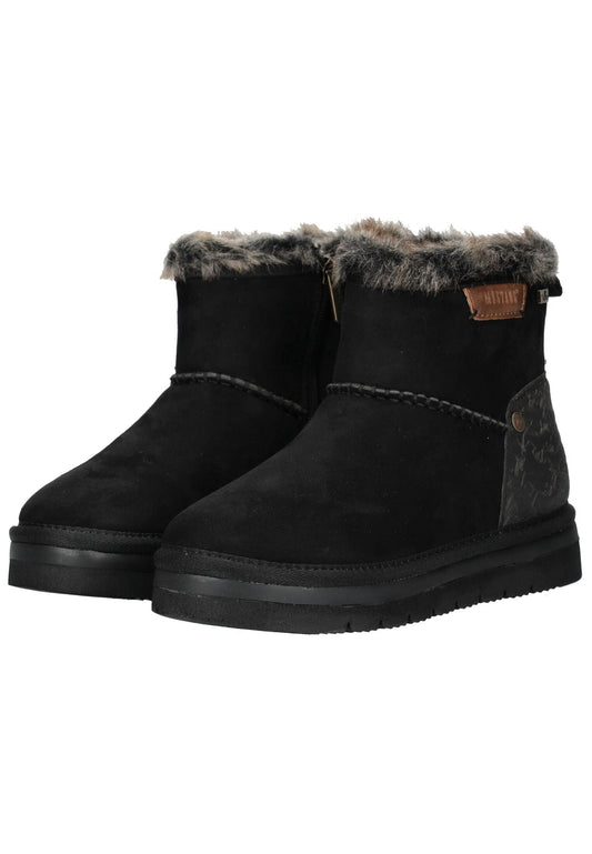 Mustang Stiefelette Lederimitat/Textil Schwarz Warmfutter