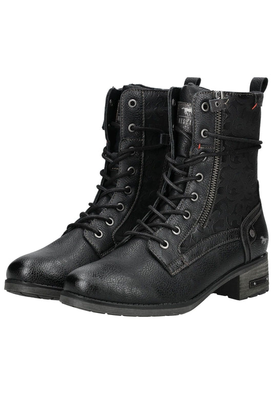 Mustang Stiefelette Lederimitat/Textil Schwarz Warmfutter