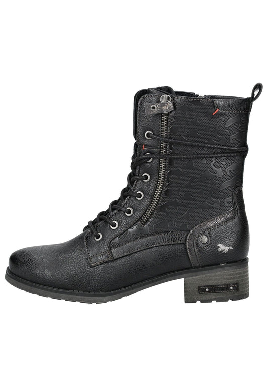 Mustang Stiefelette Lederimitat/Textil Schwarz Warmfutter