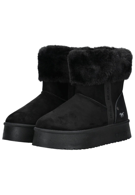 Mustang Stiefelette Lederimitat/Textil Schwarz Warmfutter