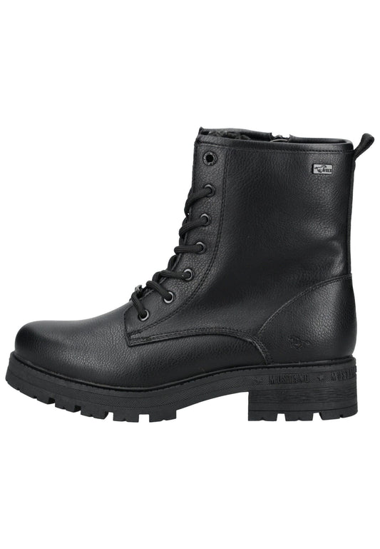Mustang Stiefelette Lederimitat/Textil Schwarz Warmfutter