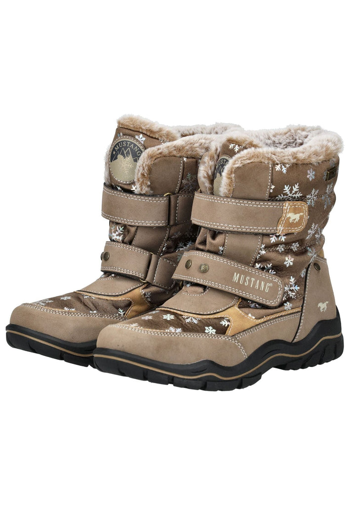 Mustang Stiefelette Lederimitat/Textil Taupe