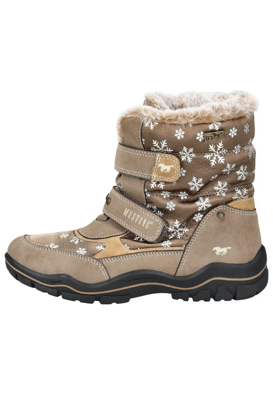 Mustang Stiefelette Lederimitat/Textil Taupe