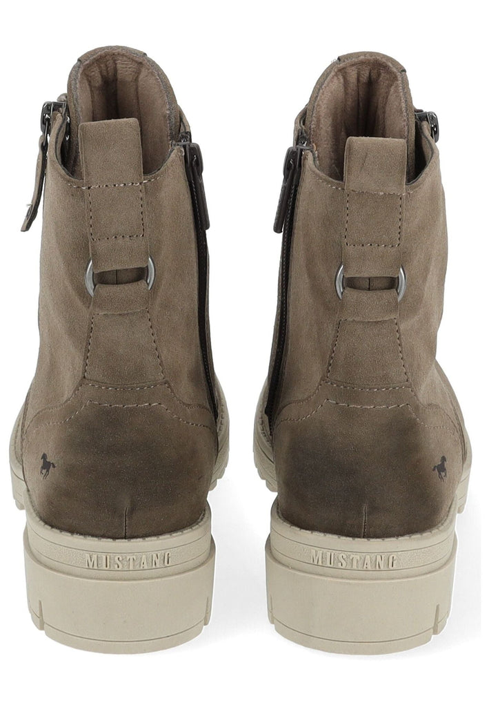 Mustang Stiefelette Lederimitat/Textil Taupe Warmfutter