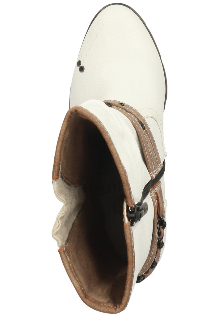 Mustang Stiefelette Lederimitat Weiß