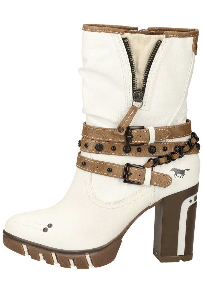 Mustang Stiefelette Lederimitat Weiß