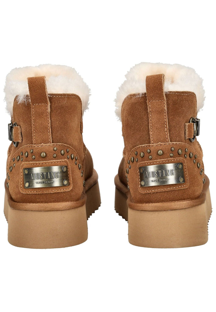 Mustang Stiefelette Veloursleder Cognac Warmfutter