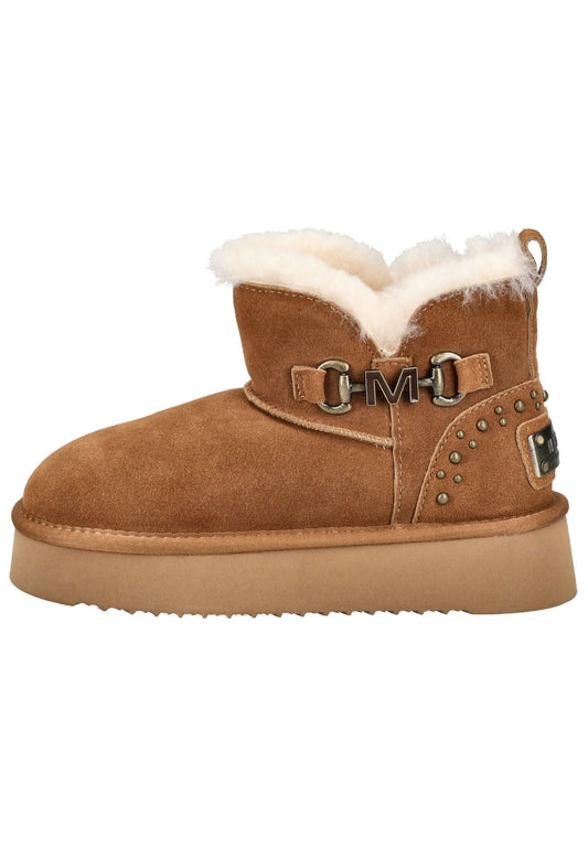 Mustang Stiefelette Veloursleder Cognac Warmfutter