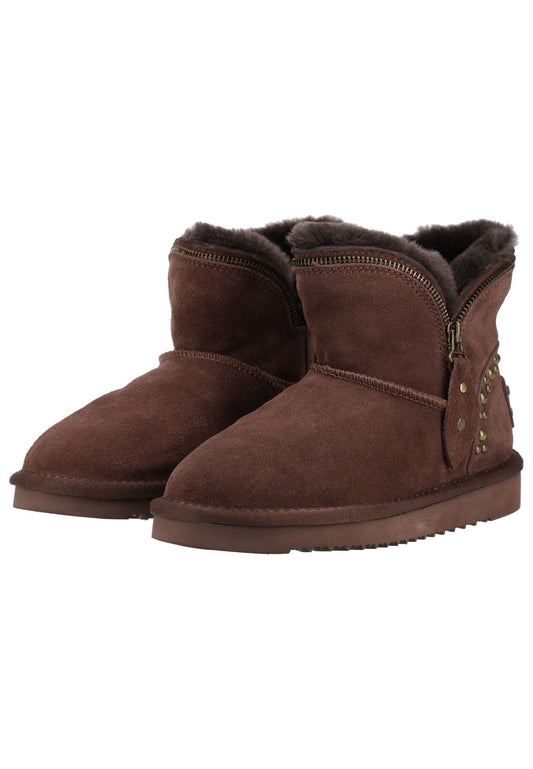 Mustang Stiefelette Veloursleder Mokka