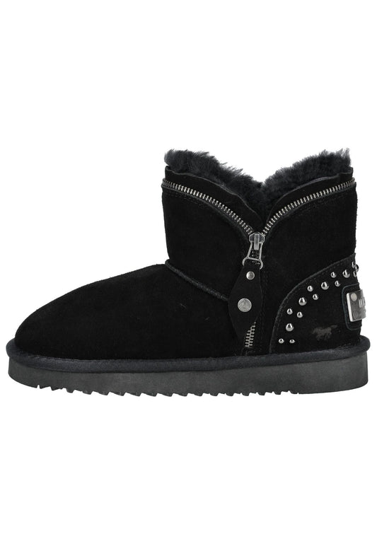 Mustang Stiefelette Veloursleder Schwarz Warmfutter