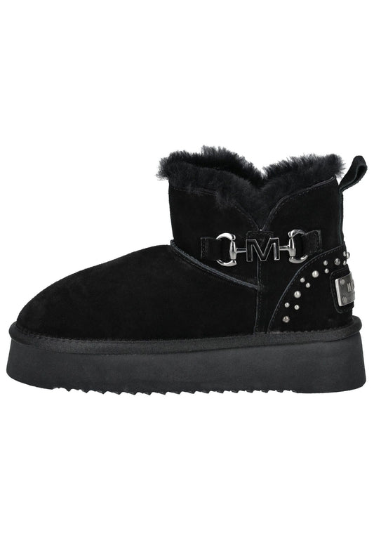 Mustang Stiefelette Veloursleder Schwarz Warmfutter