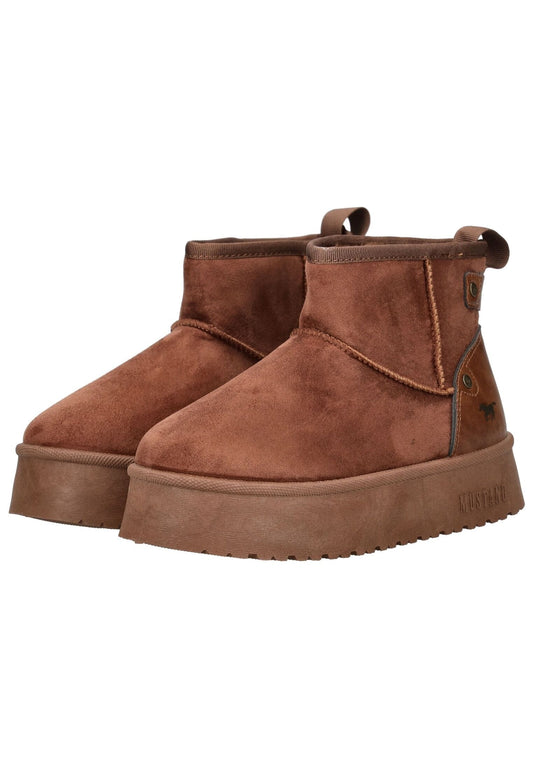Mustang Stiefelette Veloursleder/Textil Braun Warmfutter