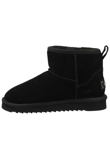 Stiefeletten Mustang Stiefelette Leder Schwarz Warmfutter