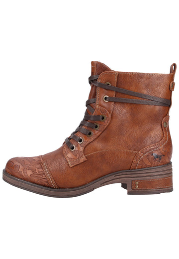 Stiefeletten Mustang Stiefelette Lederimitat Cognac
