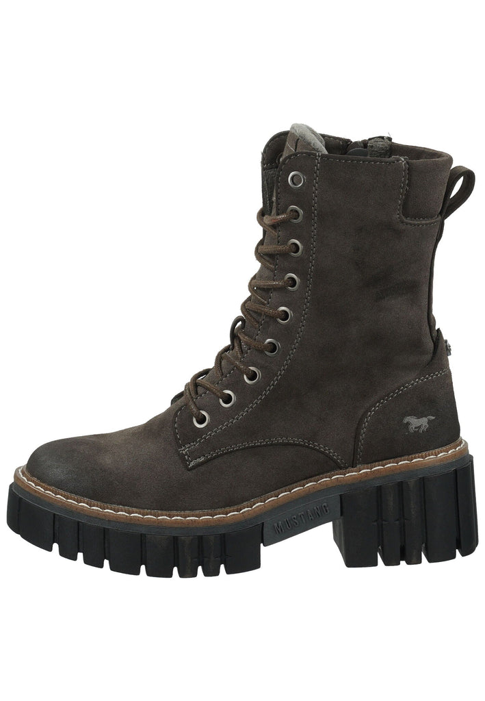 Stiefeletten Mustang Stiefelette Lederimitat Dunkelgrau Warmfutter