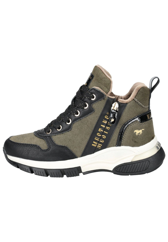 Stiefeletten Mustang Stiefelette Lederimitat Military Warmfutter