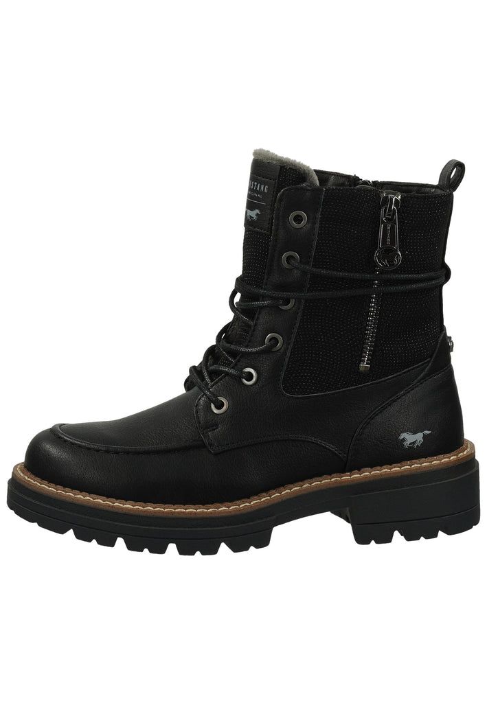 Stiefeletten Mustang Stiefelette Lederimitat Schwarz