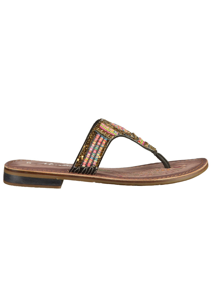 Mustang Zehensteg Leder Schwarz