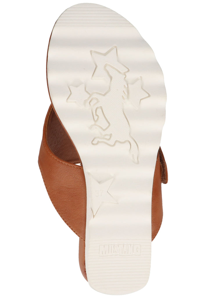 Mustang Zehensteg Lederimitat Cognac