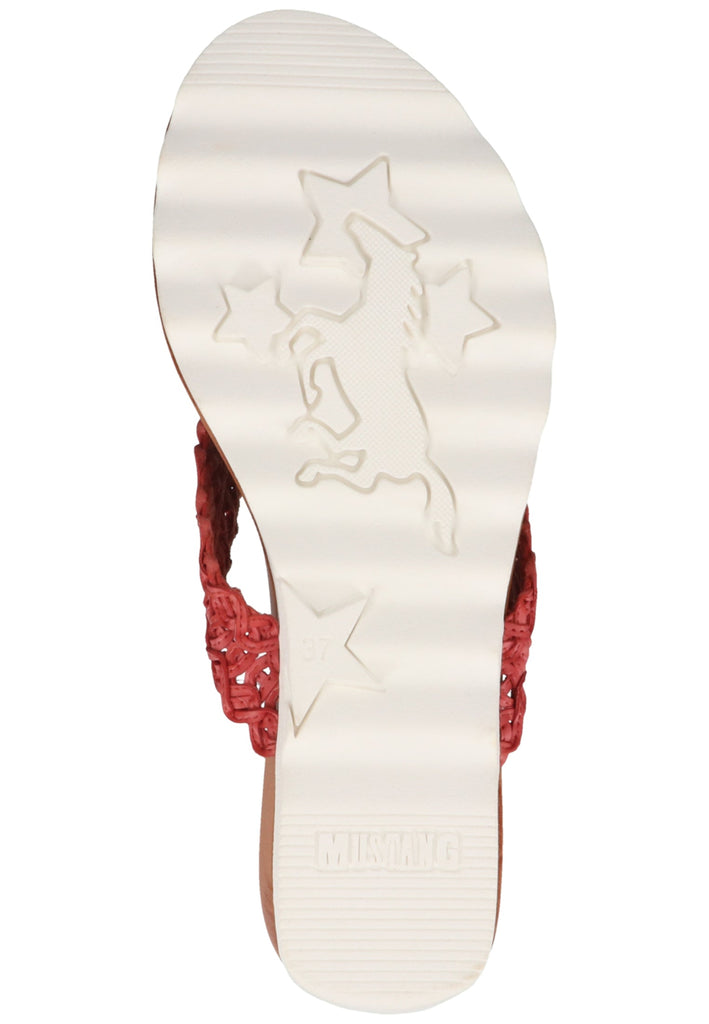 Mustang Zehensteg Lederimitat Rot