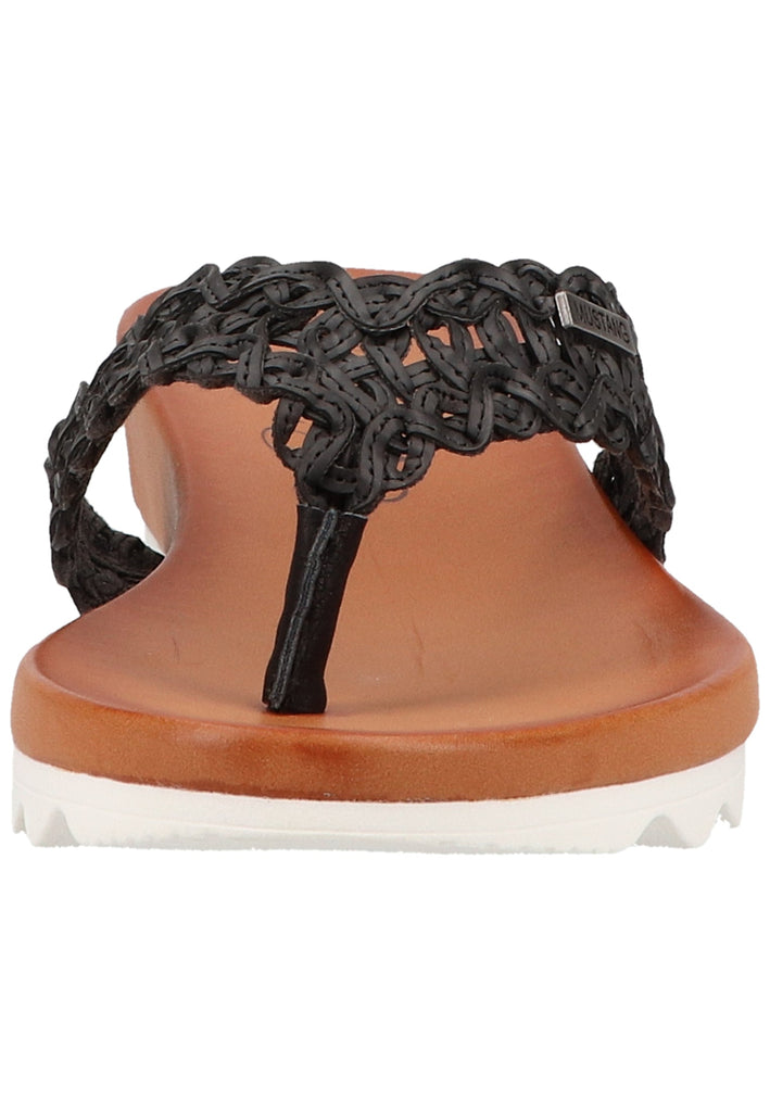 Mustang Zehensteg Lederimitat Schwarz