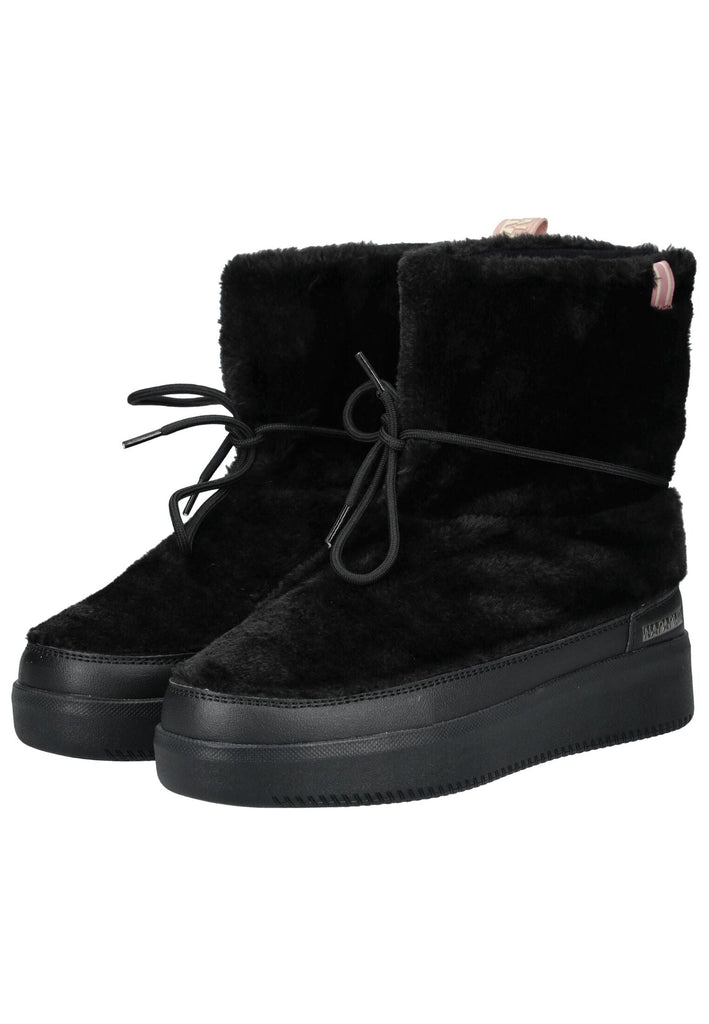 Napapijri Stiefelette Lederimitat Schwarz Warmfutter