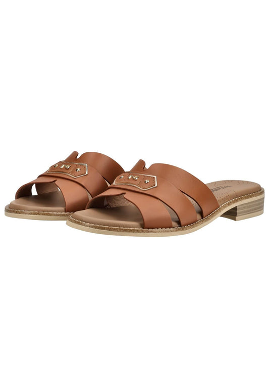 Nero Giardini Pantoletten Leder Cognac