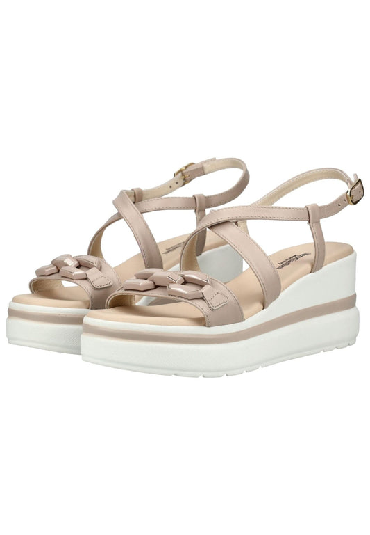 Nero Giardini Sandalen Leder Beige/Weiß