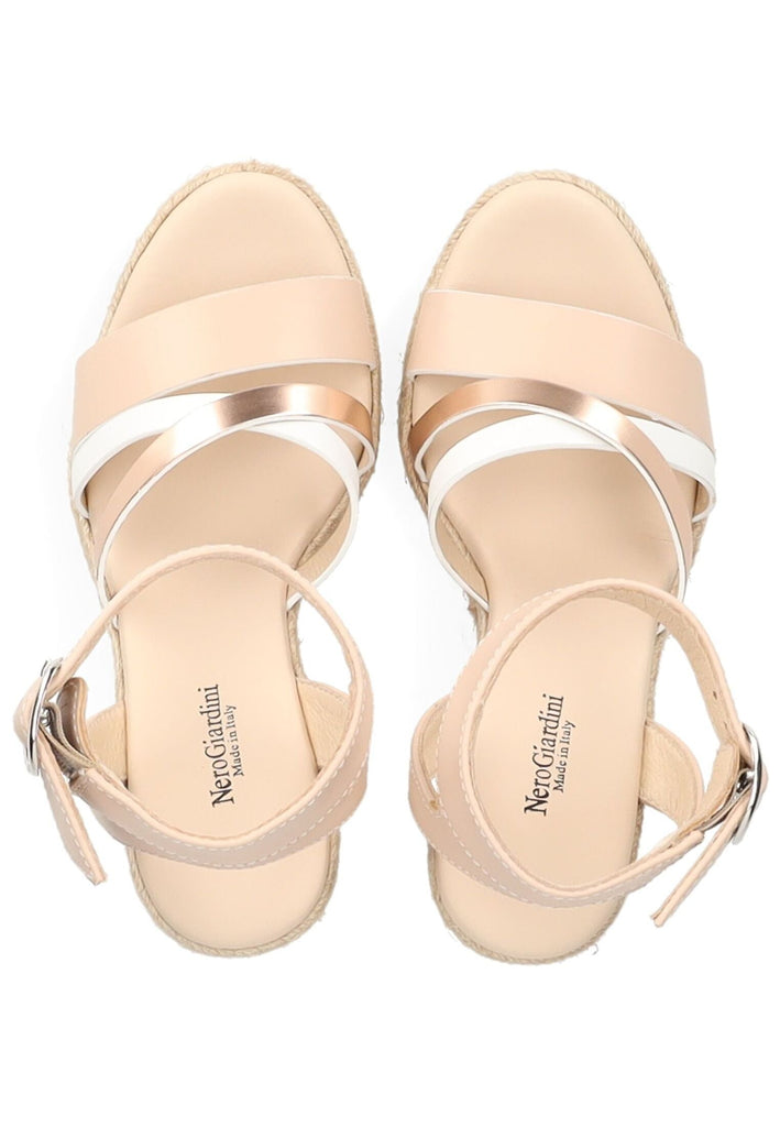 Nero Giardini Sandalen Leder/Textil Beige/Weiß