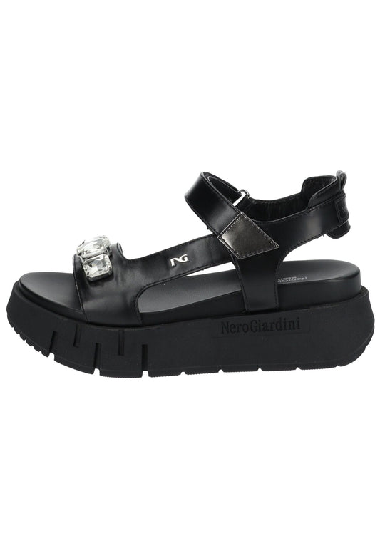 Nero Giardini Sandalen Leder/Textil Schwarz
