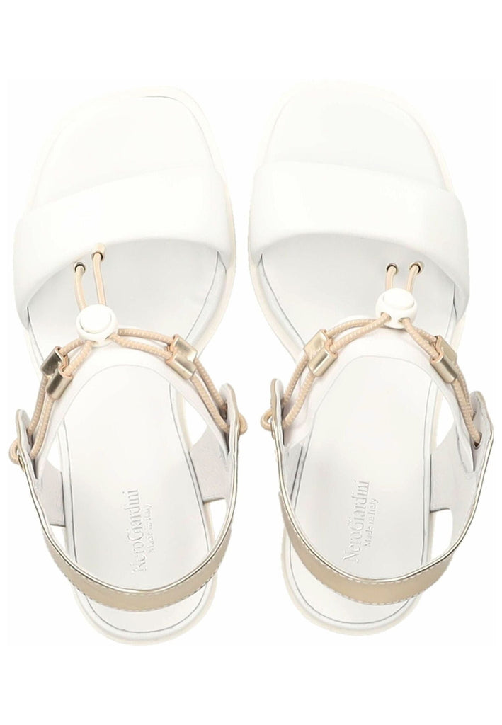 Nero Giardini Sandalen Leder/Textil Weiß/Gold