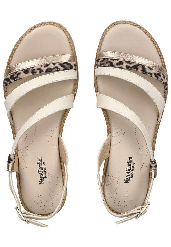 Nero Giardini Sandalen Leder/Textil Weiß Kombi