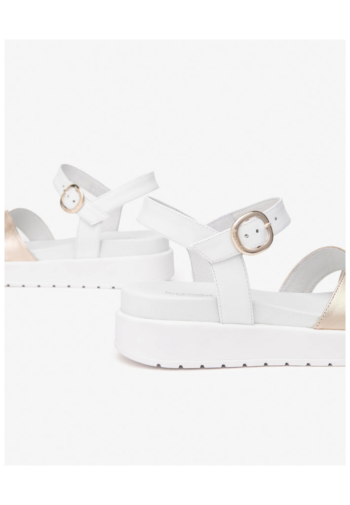Nero Giardini Sandalen Leder Weiß/Gold