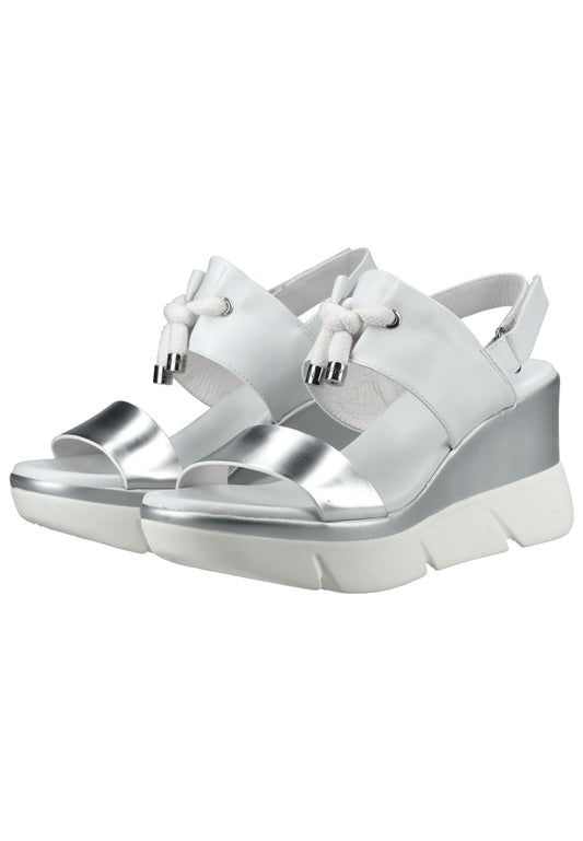 Nero Giardini Sandalen Leder Weiß/Silber