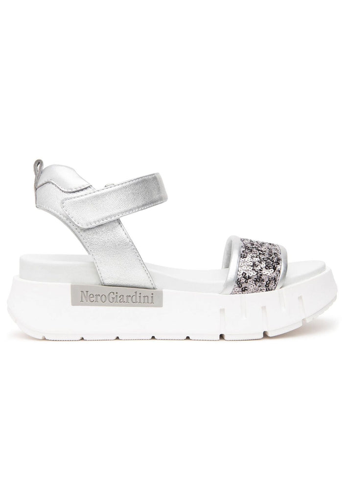 Nero Giardini Sandalen Lederimitat/Textil Silber