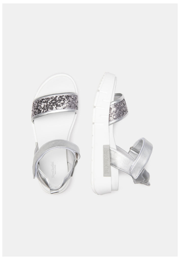 Nero Giardini Sandalen Lederimitat/Textil Silber