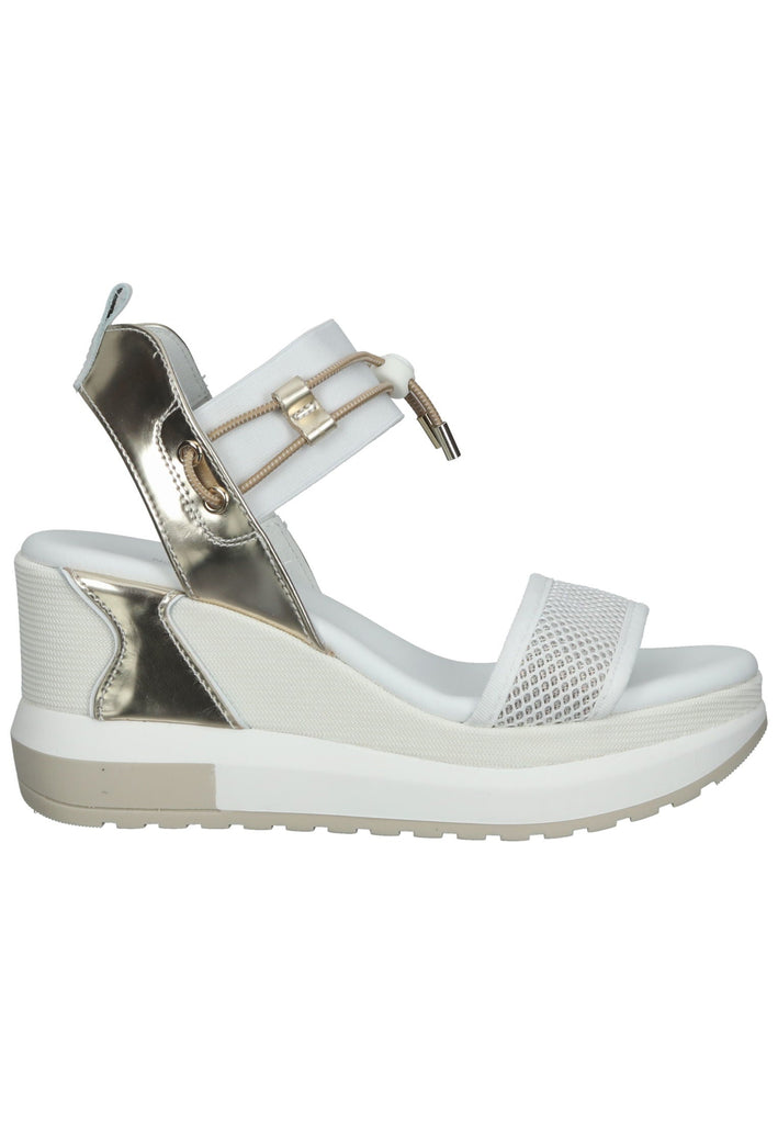 Nero Giardini Sandalen Lederimitat/Textil Weiß/Gold