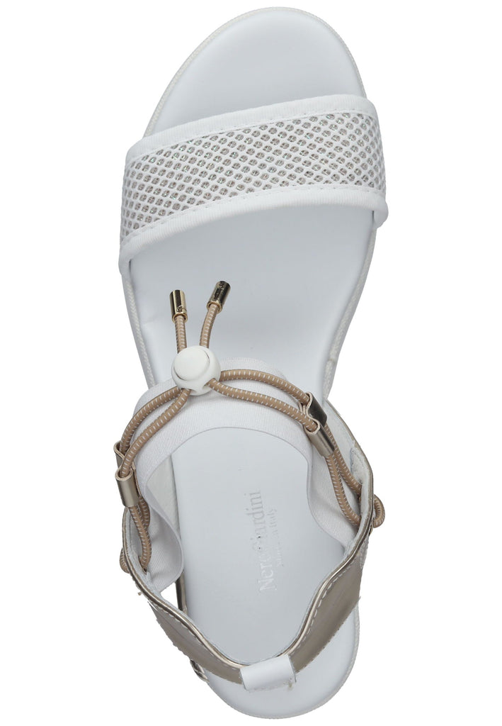 Nero Giardini Sandalen Lederimitat/Textil Weiß/Gold