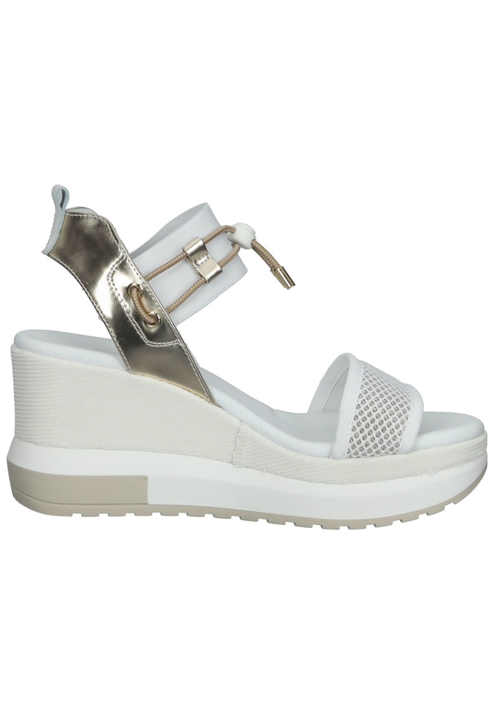 Nero Giardini Sandalen Lederimitat/Textil Weiß/Gold