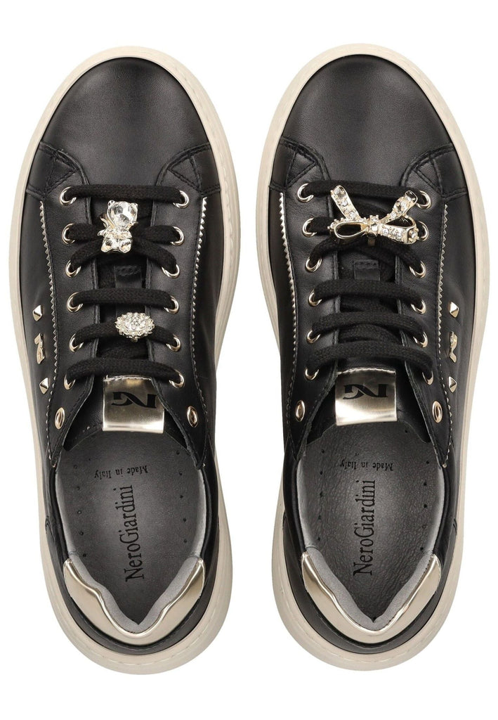 Nero Giardini Sneaker Leder/Textil Schwarz/Gold