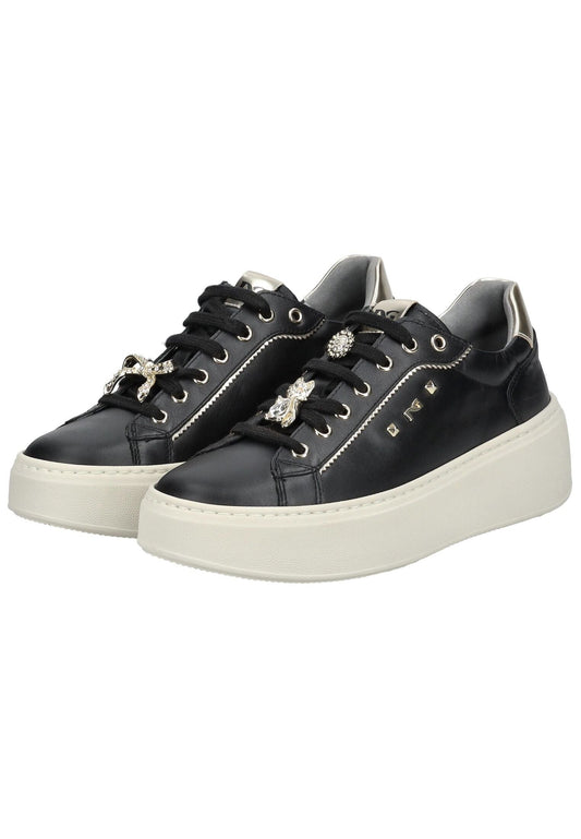 Nero Giardini Sneaker Leder/Textil Schwarz/Gold