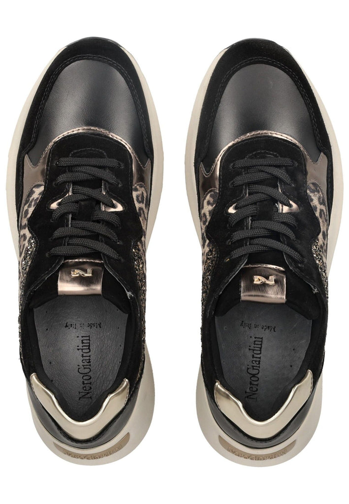 Nero Giardini Sneaker Leder/Textil Schwarz Kombi