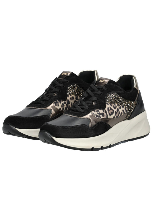Nero Giardini Sneaker Leder/Textil Schwarz Kombi