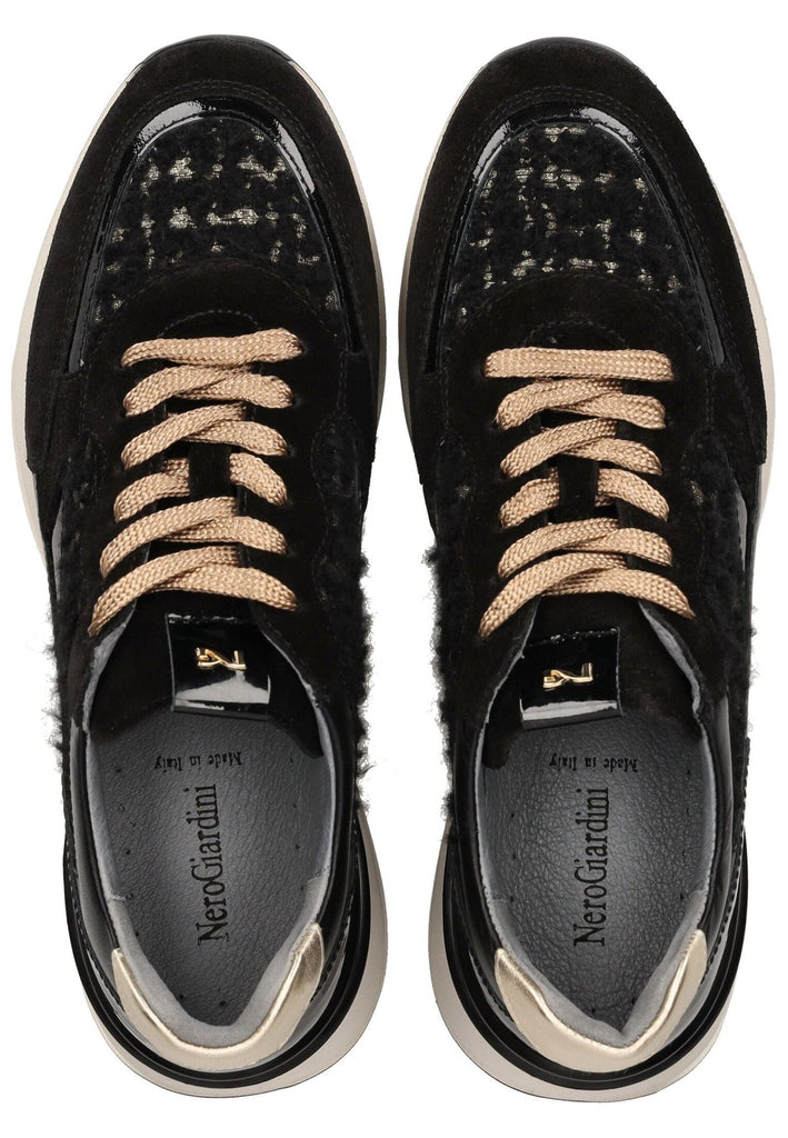Nero Giardini Sneaker Leder/Textil Schwarz Kombi