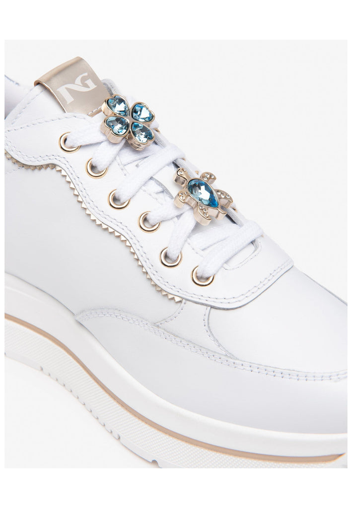 Nero Giardini Sneaker Lederimitat/Nylon Weiß Kombi