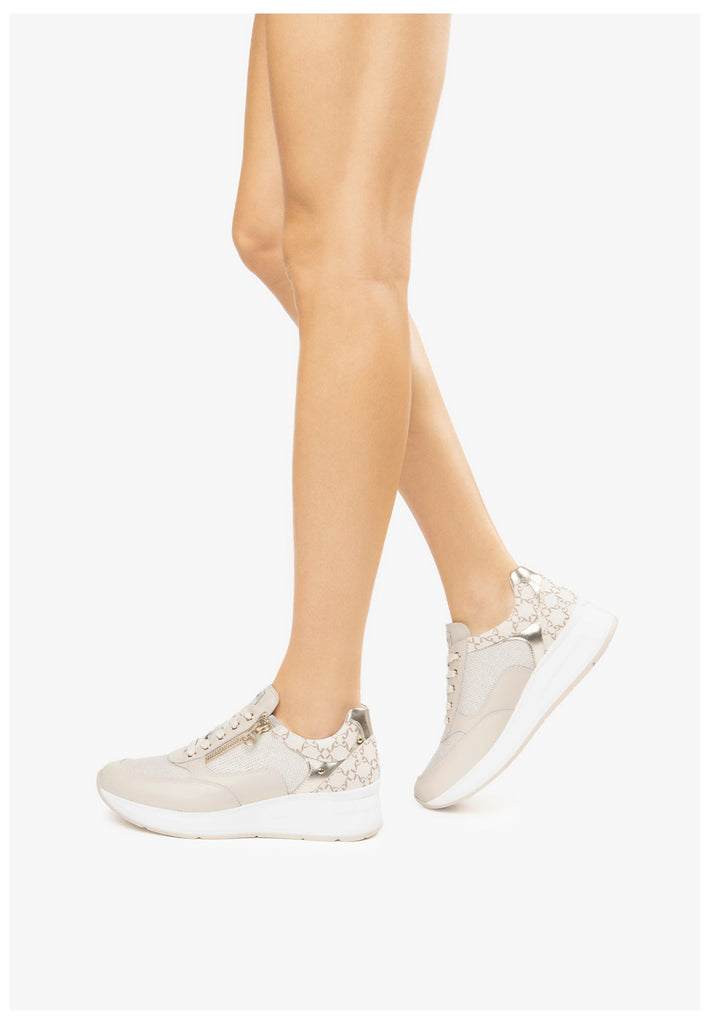 Nero Giardini Sneaker Lederimitat/Textil Hellbeige