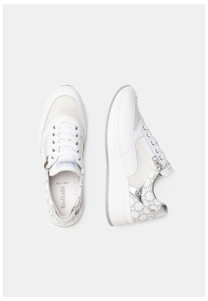 Nero Giardini Sneaker Lederimitat/Textil Weiß